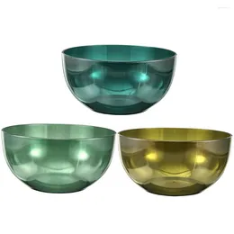 Dinnerware Sets 3 Pcs Salad Bowl Vegetable Holder Plastic Mixing Bowls Fruit Household Rice