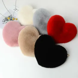 Storage Bags Women Fashion Heart Shaped Bag Female Chain Messenger Plush Love Shoulder Crossbody Valentine's Day Gift