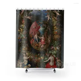 Shower Curtains Gothic Curtain Vintage Angel Renaissance Black Bathroom Decor