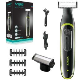 Shavers Original VGR Beauty Kit Beard Trimmer Body Shaver Rechargeable Electric Waterproof Men's Single Blade Shaver