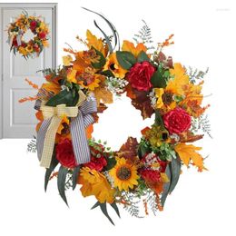 Decorative Flowers Thanksgiving Wreath Falll Garland With Artificia Floral Decoration Door For Front Walls Fireplaces