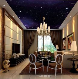 Wallpapers Custom Wallpaper Ceiling Stickers Mural Large For Decoration Blue Sky Ceilings