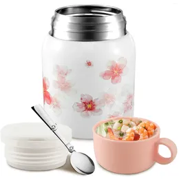 Dinnerware Insulated Jar With Foldable Spoon 500ml/17oz Soup Cup 316 Stainless Steel Vacuum Leakproof