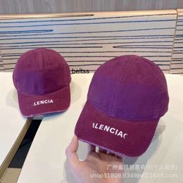 Korean version belenciaga casual and versatile baseball cap for men and women Parisian edged duckbill cap washed baseball cap