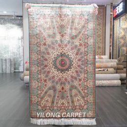 Carpets Yilong 3'x5' Exquisite Silk Persian Design Oriental Carpet Hand Made Classic Rug (ZQG532A)