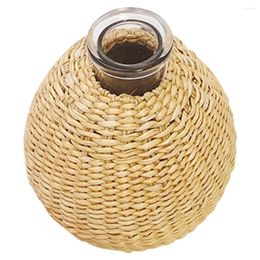 Vases Flower Pot Countryside Style Woven Vase Desktop Rattan Dried Rural Plants Container Creative Flowerpot