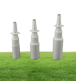 50pcslot 10ml 15ml 20ml 30ml 50ml White Empty Plastic Nasal Spray Bottles Pump Sprayer Mist Nose Spray Refillable Bottle2255324