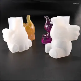 Baking Moulds 1PC Cute Elephant And Gourd Resin Decorative Craft DIY Flower Pot Base Mould Epoxy Moulds For Jewellery