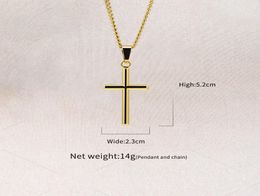 Fashion Charm Mens 18k Gold Cross Pendant Necklaces Hip Hop Jewellery Stainless Steel Chain Men Silver Necklace For Women Gifts4633503