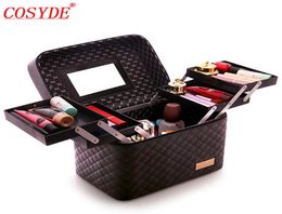 Large Capacity Professional Makeup Suitcase Women Multilayer Toiletry Cosmetic Bag Organiser Portable Beauty Case Storage Box2639313