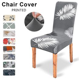 Chair Covers Printed Spandex Dining Room Stretch Flowery Slipcover Removable Seat Cover For Home Banquet El Living