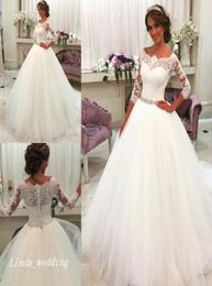 New Arrival Romantic White Wedding Dresses Ball Gown Tulle Lace Long Dream Princess Bridal Party Gowns Plus Size6102199