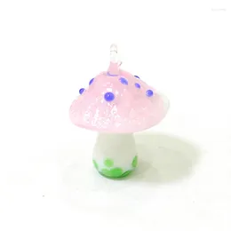 Decorative Figurines 2Pcs Kawaii Decor Lovely Mushroom Charms Glass Pendants For Woman Girls Necklace Bracelet Earring Diy Jewellery Making