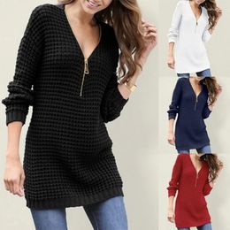Casual Dresses Winter Sexy V-neck Long-sleeved Knitted Dress Sweater For Women