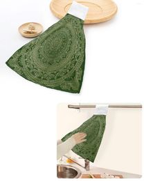 Towel Boho Vintage Mandala Flower Hand Towels Home Kitchen Bathroom Hanging Dishcloths Loops Quick Dry Soft Absorbent Custom