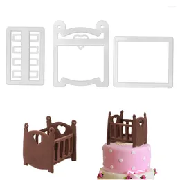 Baking Moulds Plastic Small Bed Shape Cookie Cutting Mould Biscuit Sugar Chocolate Fondant Party Mould Cake Decorating Tools