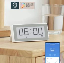 Clocks Original MiaoMiaoCe Smart Clock Thermohygrometer ELink INK LCD Digital BT4.0 High Precision Temperature and Humidity Sensor