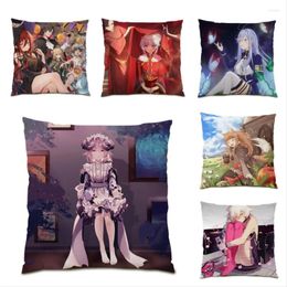 Pillow Covers Decorative Polyester Linen Cover Luxury Velvet Fabric Pillowcase Anime Pattern Nordic E0698