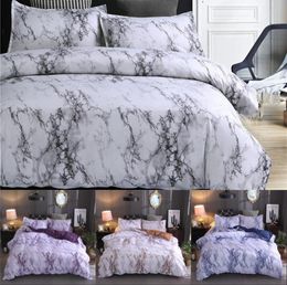 Marble Pattern Bedding Sets Polyester Bedding Cover Set 23pcs Twin Double Queen Quilt Cover Bed linen No Sheet No Filling9312853