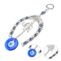 Decorative Figurines Turkish Blue Eyes Pendant Elephant Horseshoe Shape Blessing Car Decor