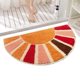 Bath Mats Boho Bathroom Rugs Shower Mat For 16x30in Semi Round Water Absorbent Rug Floor Sunflower