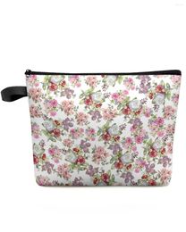 Cosmetic Bags Flower Leaf Gradient Makeup Bag Pouch Travel Essentials Lady Women Toilet Organiser Kids Storage Pencil Case