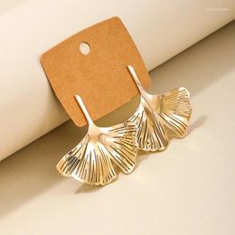 Stud Earrings Geometric Leaf For Women Exaggerated Ear Accessories Holiday Party Gift OL Fashion Jewellery E416