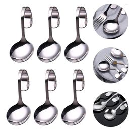 Spoons 6 Pcs Stainless Steel Curved Handle Spoon Condiment Dessert Scoops Caviar Child Coffee Tea Tableware