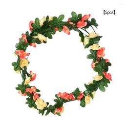 Decorative Flowers 5pcs 250cm Fake Rose Vine Wedding Home Wear-resistant Rattan Flower