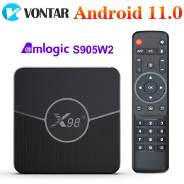 Box X98 Plus TV Box Android 11 Amlogic S905W2 4G 64GB Support H.265 AV1 Dual Wifi HDR 10+ Youtube Media Player 32GB Set Top Box