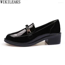 Casual Shoes Lolita Patent Leather Slip On For Women Loafers Korean Fashion Oxford Zapatos Casuales Mujer