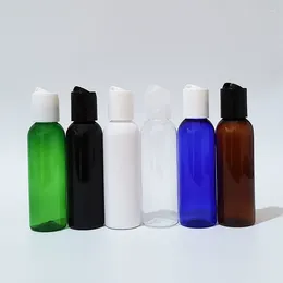 Storage Bottles 50pcs 60ml Empty Mini Round Black White PET Bottle With Disc Top Cap Shampoo Shower Gel Liquid Soap Travel Cosmetic