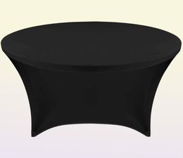 Table Cloth Round Spandex Fitted Tablecloth High Stretch Table Cover for Cocktail Table Cloth Christmas Wedding Event el Buffet7276072