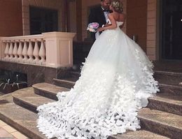 Ball Gowns Wedding Dress 2022 Handmade Butterfly Sweetheart Cathedral Train Dainty Bridal Wedding Gowns Dresses vestido de noiva4430002