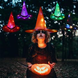 Party Decoration Halloween Glowing Witch Hat LED Lights Headdress For Children Adult Cosplay Costume Props Decor