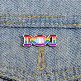 LGBT DNA Enamel Pins Custom Lesbian Gay Trans BI Brooches Lapel Badges Queer Love is Love Jewelry Gift for Ally Friends