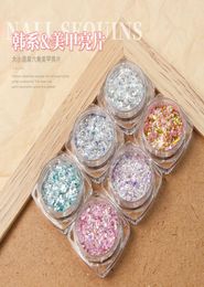 6Box Holographic Hexagon Nail Glitter Acrylic Powder Sparkly Flakes Slices Shiny Sequin Paillette Christmas Decoration2212708
