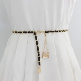 Belts Alloy Waist Belt For Women Dress Decoration Waistbands Long Tassel Adjustable Hook Metal PU Chain Buckle Accessories