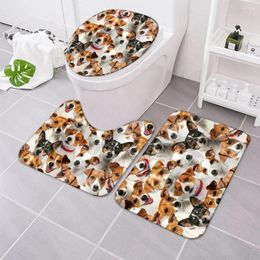 Bath Mats CLOOCL Animals Toilet Mat Set Funny Cute Beagles 3D Printed Floor Rugs Bathroom Shower Carpet Cushion Suit
