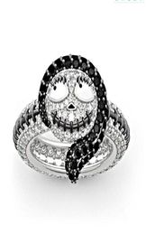 Cluster Rings The Nightmare Before Christmas Crystal Ring Sally Black Enamel Love Couple Gift Punk Jewellery Custom Women1762703