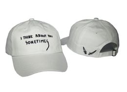 Whole Gianni Mora cap I think about you sometimes baseball cap high quality golf snapback rare hats black white curved cap6459528