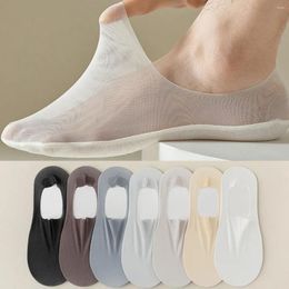 Men's Socks Silicone Non-slip Low Cut Men Male Seamless Ice Silk Sock Slippers Mesh Thin Breathable Summer Invisible No Show Sox