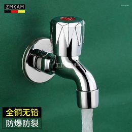 Bathroom Sink Faucets Washing Machine: Extended Ordinary Copper Faucet 4-point And Cold Household Single Wall Mop Pool Quick Open