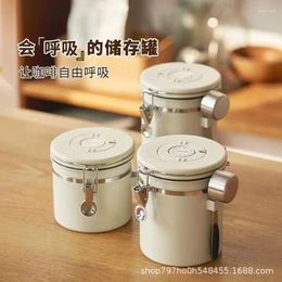 Storage Bottles 1800ML Large Capacity Coffee Container Black Stainless Steel Bean Can Sealing Filling Food Containe