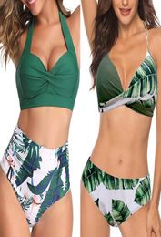 Push Up Halter High Waist Bikini Set Women Swimwear Summer Ladies Female Girls Swimsuit 2020 Tankini Bathing Suit plus size 3XL8013807