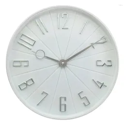 Wall Clocks White Modern Dial Analogue QA Clock With Raised Numbers