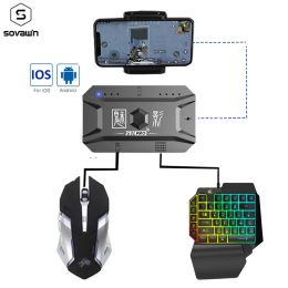 Gamepads Plug and Paly Gamepad PUBG Mobile Controller Gaming Keyboard Mouse Converter For Android Phone Adapter for IOS Support Bluetooth