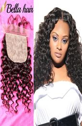 4x4 Silk Base Lace Human Hair Top Full Closure Piece Hidden Fake Scalp Knots Part Virgin Brazilian Hair Curly Wave8809890