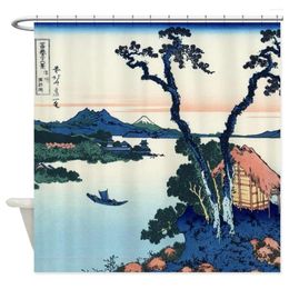 Shower Curtains Lake Suwa By Hokusai Decorative Fabric Curtain