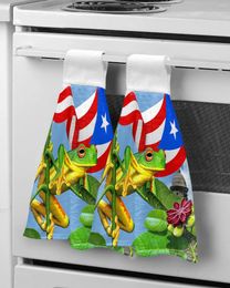 Towel Puerto Rico Red Eyed Tree Frog Kitchen Hand Strong Absorbent Washing Room Handkerchief